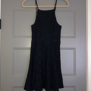 Pretty navy lace dress with criss-cross back